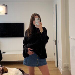 American Apparel Denim Button-Up Mini Skirt – Size S